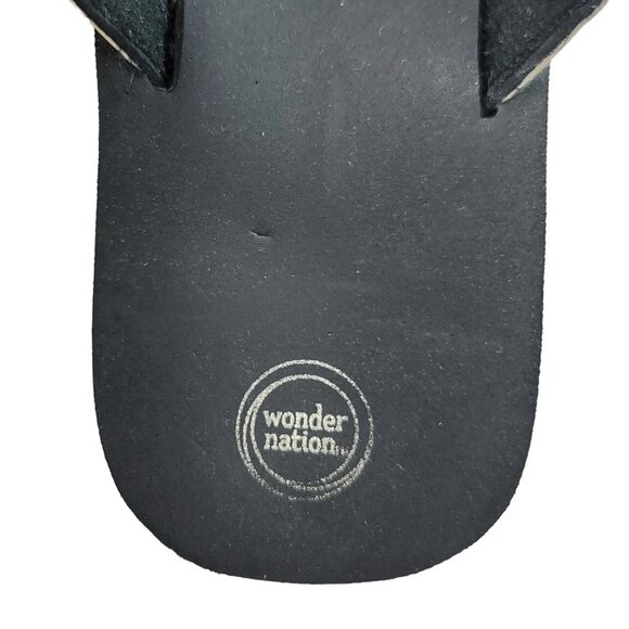 2/$15 Wonder Nation Girls Flip Flop Sandals Black Pastel Iridescent Scallop READ - Picture 11 of 13